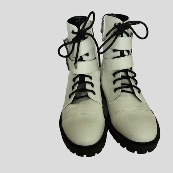 Jessica Simpson Kerina White Combat Boots 8 - Picture 4 of 6